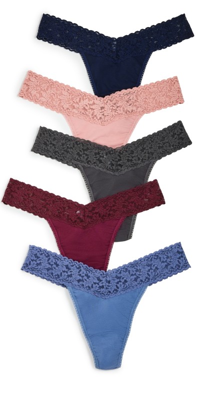 Hanky Panky 5 Original Rise Cotton Thongs Basic Mult