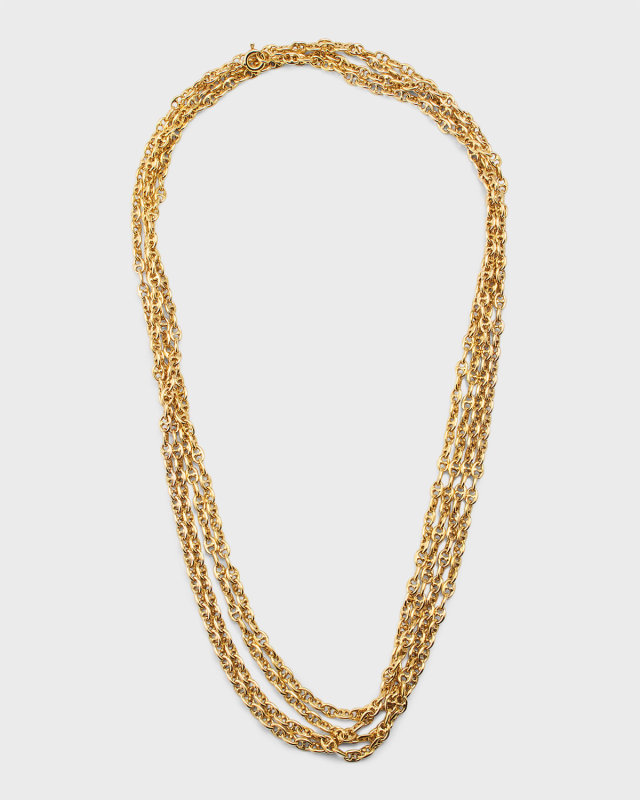 Estate 14K Yellow Gold Anchor Link Chain Necklace, 72.5"L