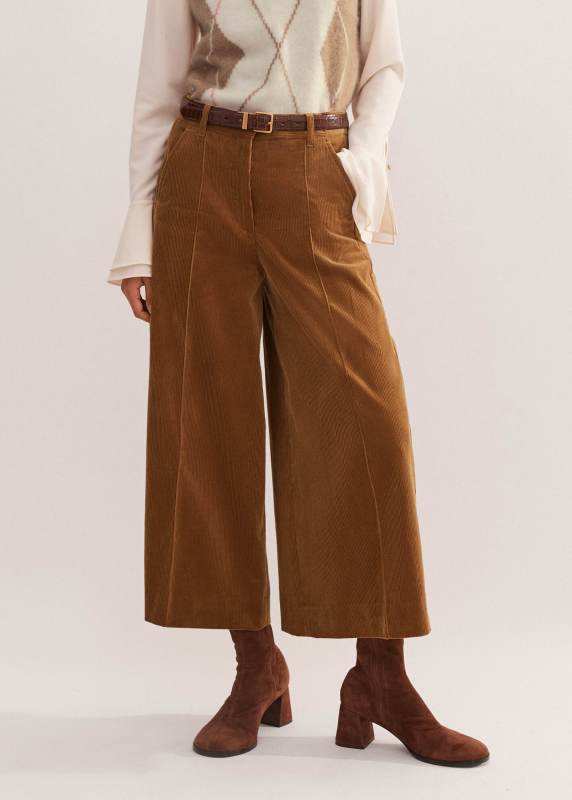 ME + EM Cord Culotte Wide-Leg Pants