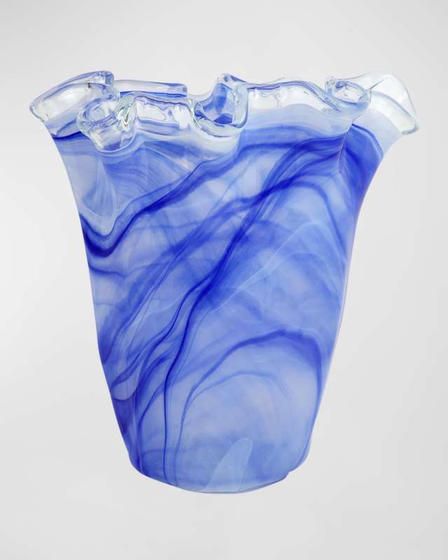 Onda Glass Ruffled Vase