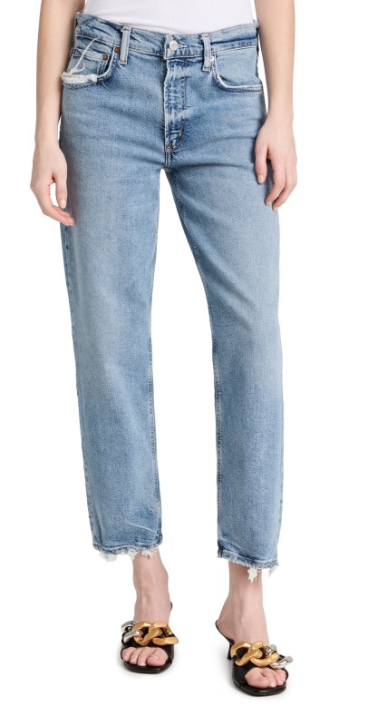 AGOLDE Kye Mid Rise Straight Crop Jeans Foreseen