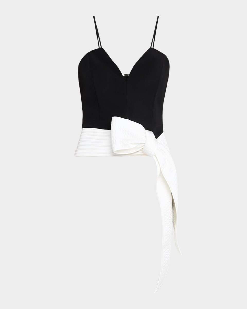 Cropped Tie-Waist Bustier Top