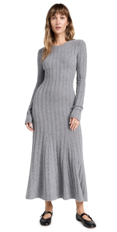 Reformation Evan Cashmere Dress Dark Gray