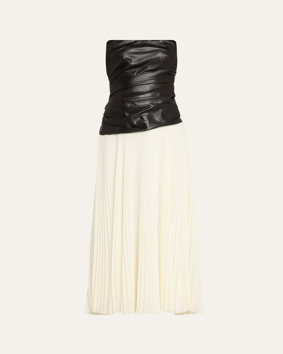 Arie Strapless Bustier Combo Midi Dress