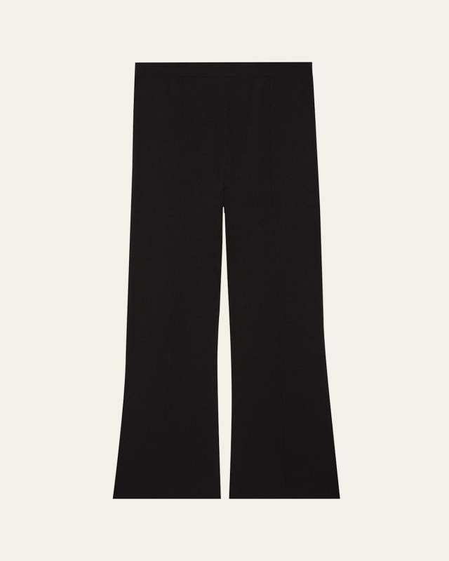 Compact Crepe Cropped Flare Pants