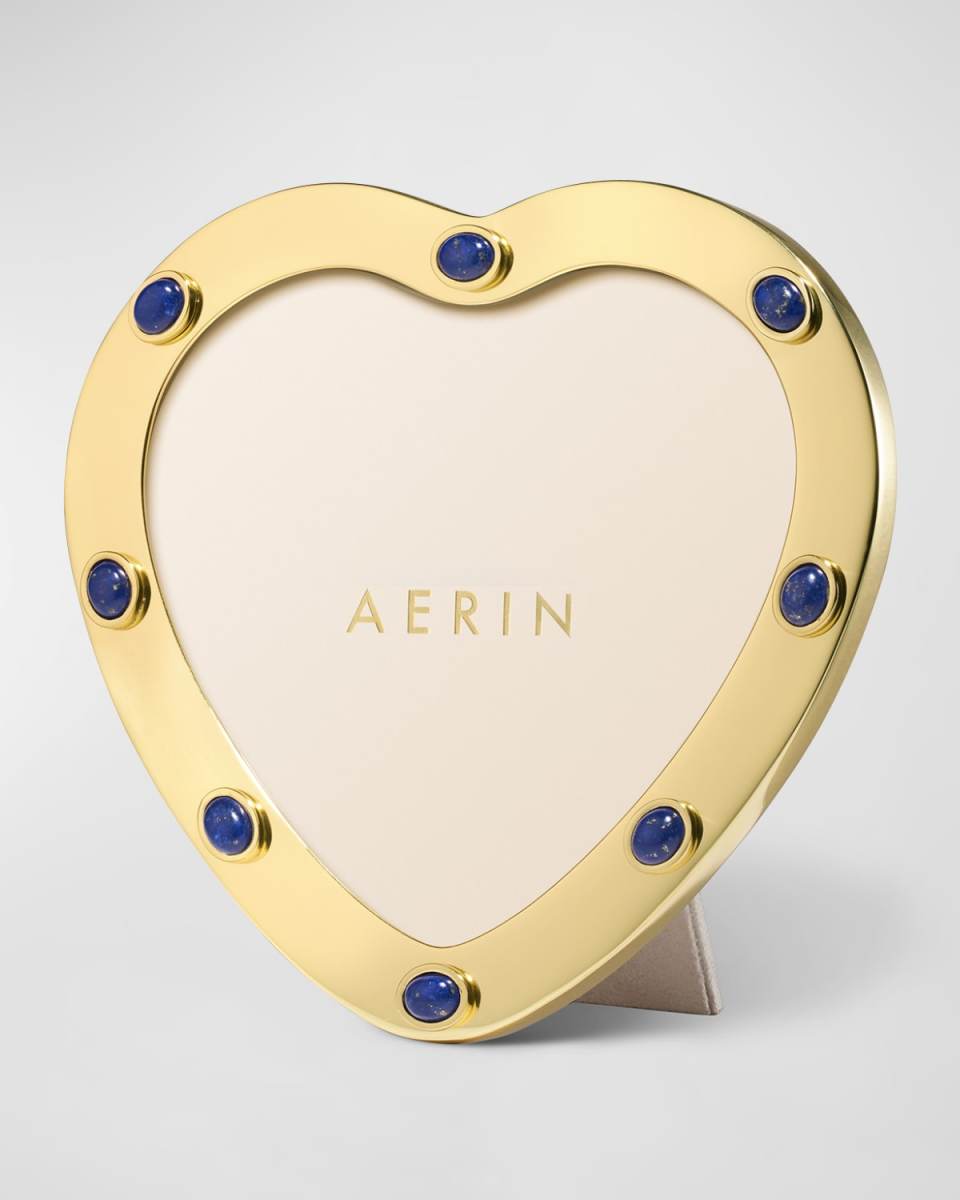 Augusta Lapis Gemstone Heart Picture Frame