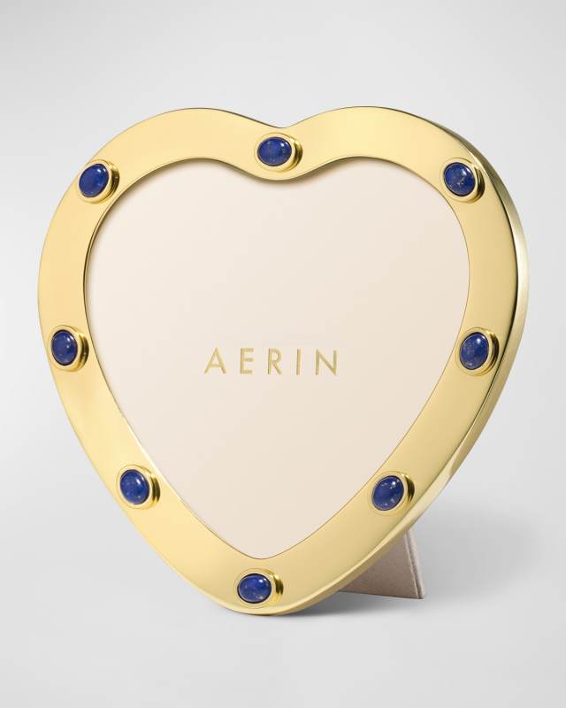 Augusta Lapis Gemstone Heart Picture Frame