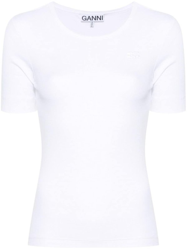 logo-embroidered ribbed T-shirt