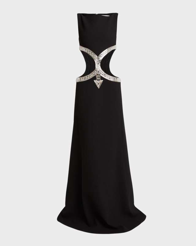 Maude Cutout Gown with Crystal Detail