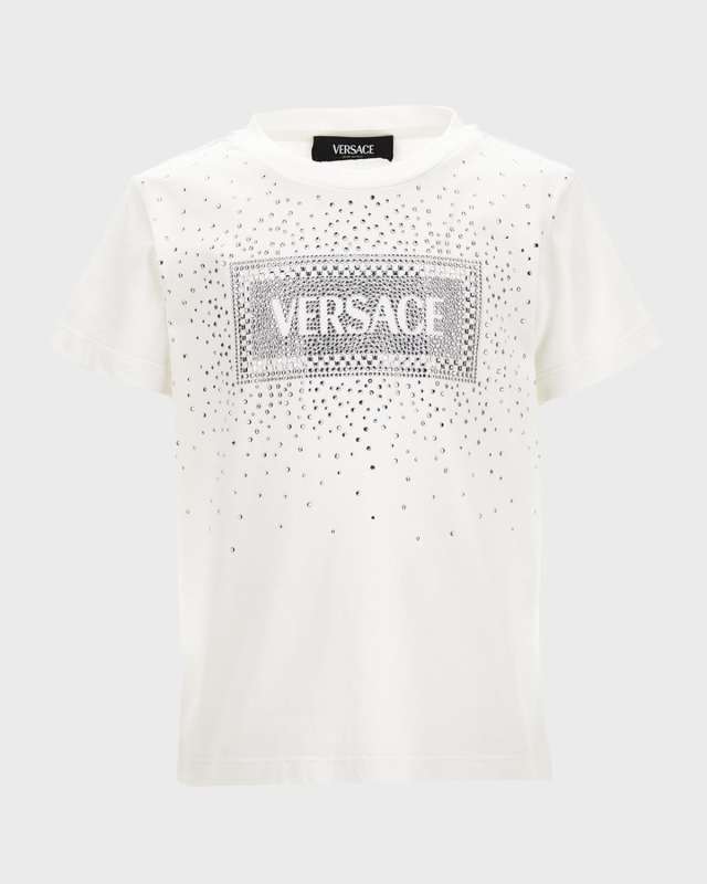 Girl's Bedazzled Logo-Print T-Shirt, Size 4-