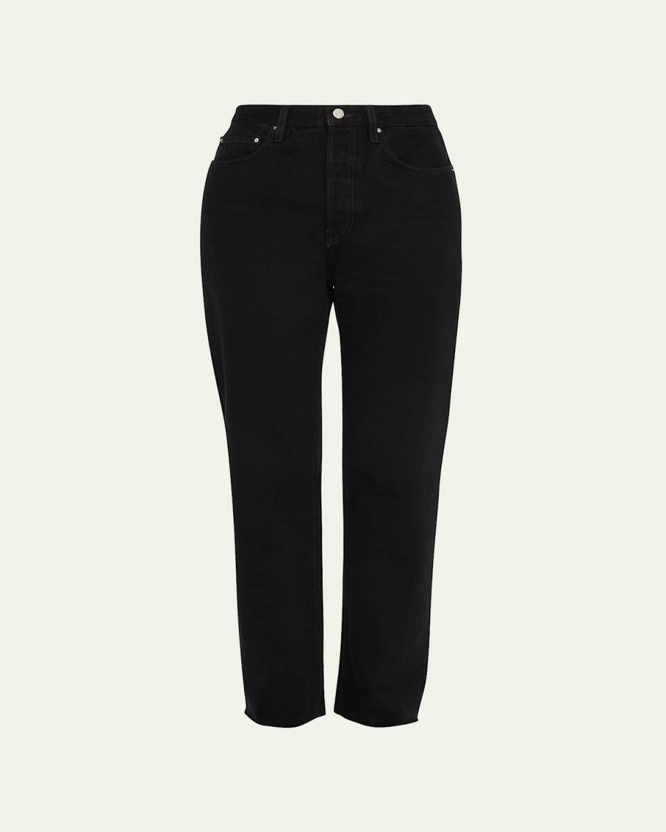 Classic-Cut Frayed Denim Pants