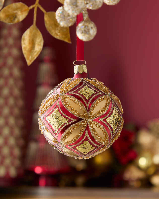 Christmas Glitter Golden Ball Ornament