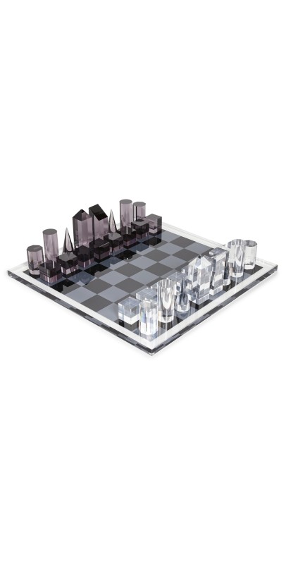 Tizo Design Tizo Design Acrylic Chess Board Black/Clear One Size