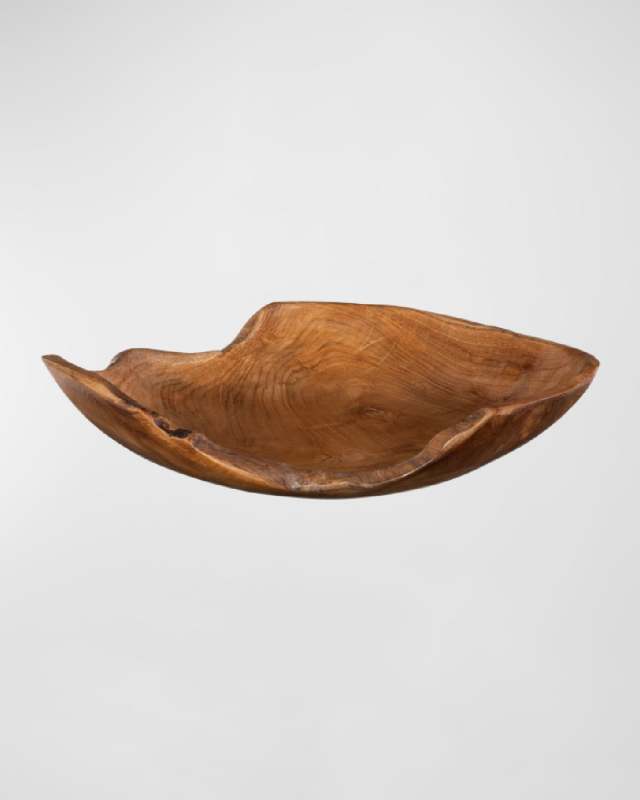 Teak Wood Bowl, Natural