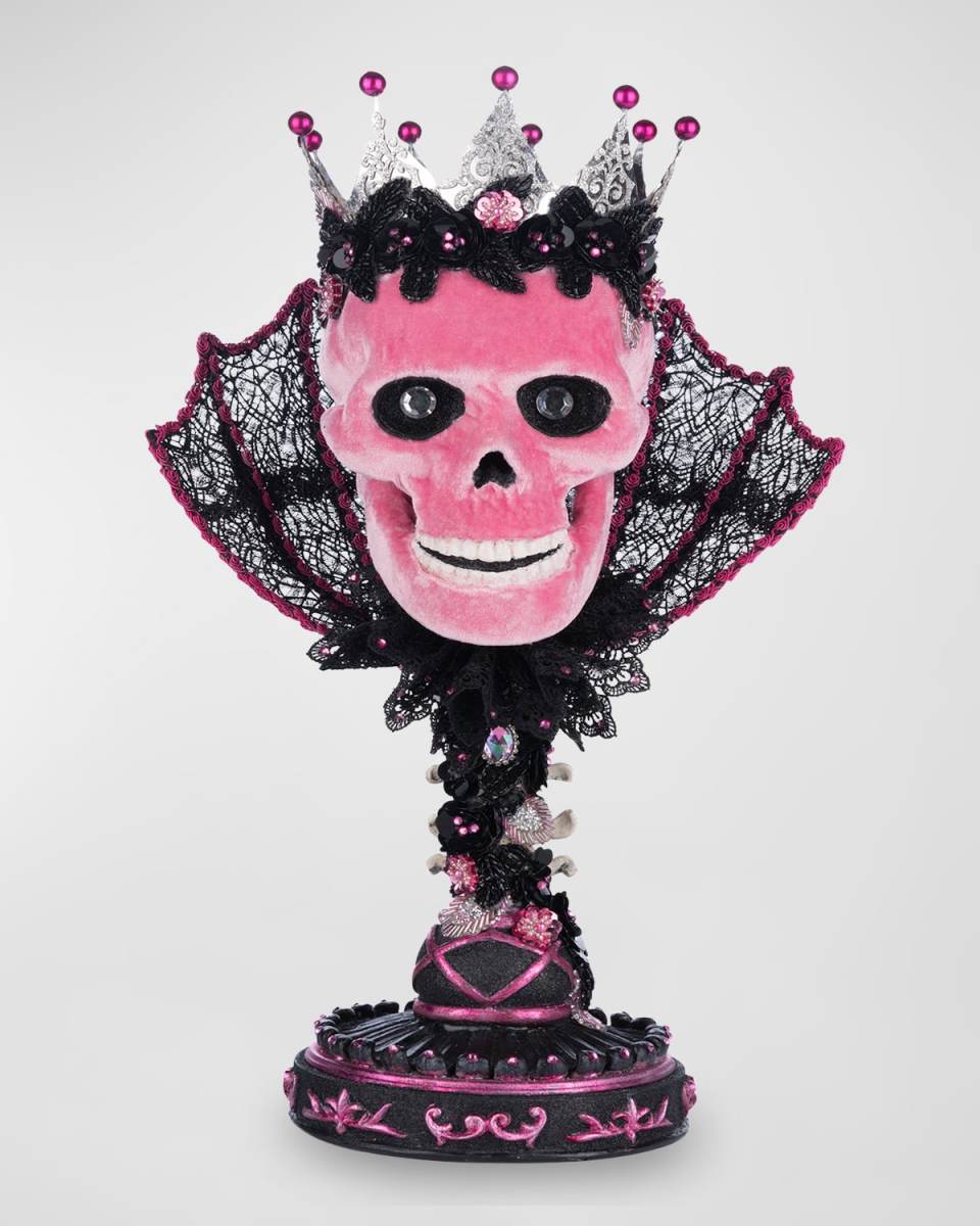 Pink Passion Skull Pillar Candle Holder