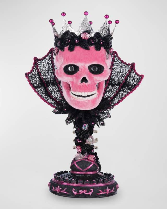 Pink Passion Skull Pillar Candle Holder