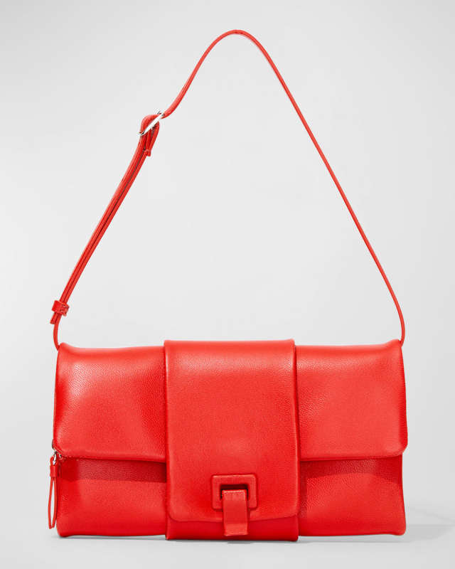 Flip Napa Leather Shoulder Bag