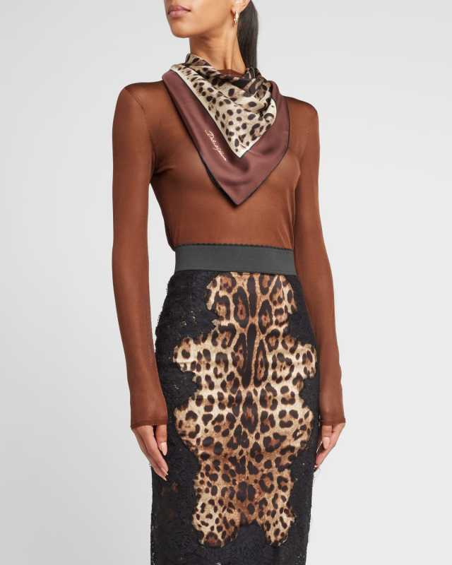 Jaguar Silk Square Scarf