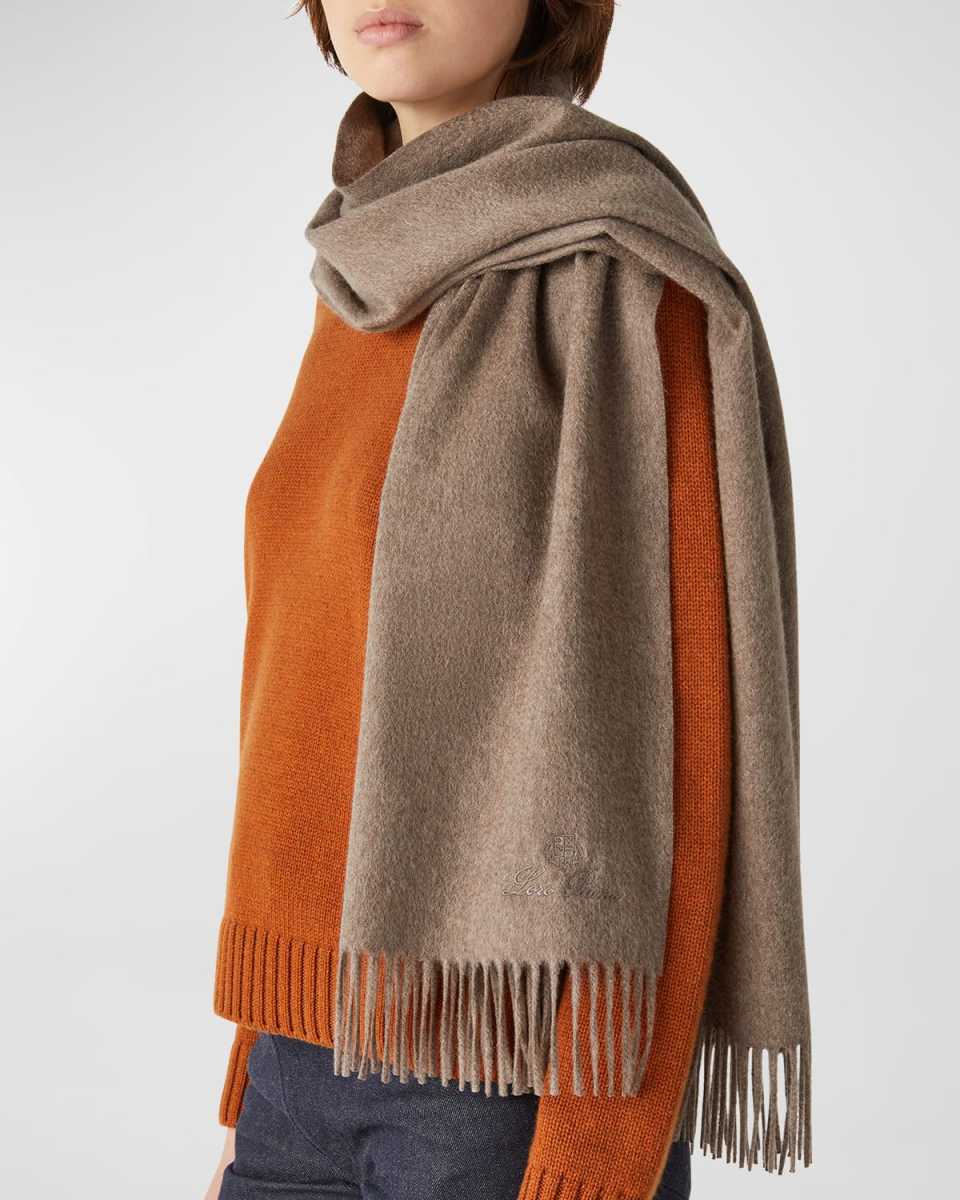 Cashmere Sciarpa Grande Fringe-Trim Scarf