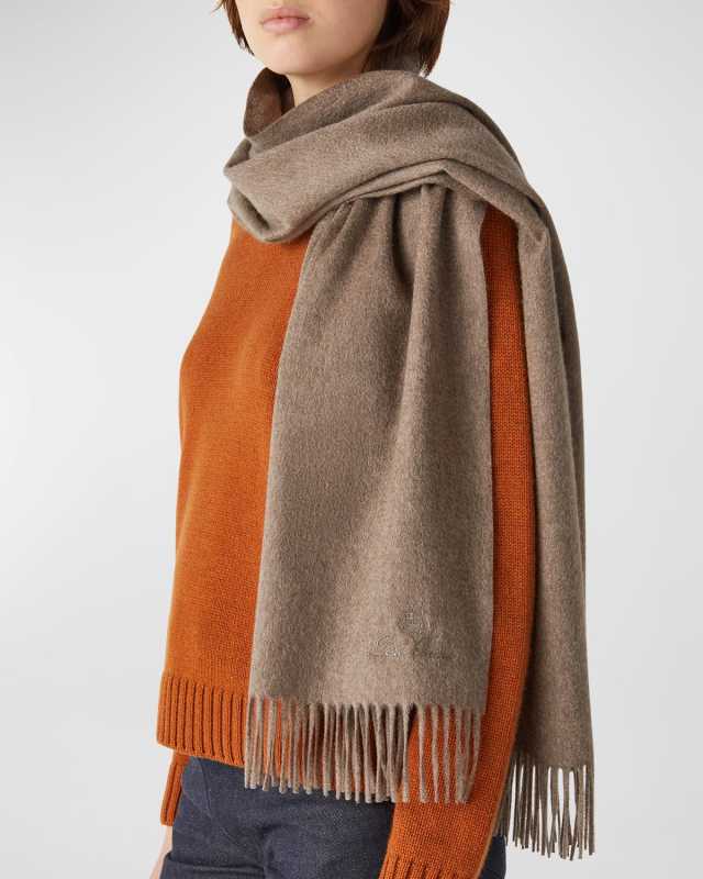 Cashmere Sciarpa Grande Fringe-Trim Scarf