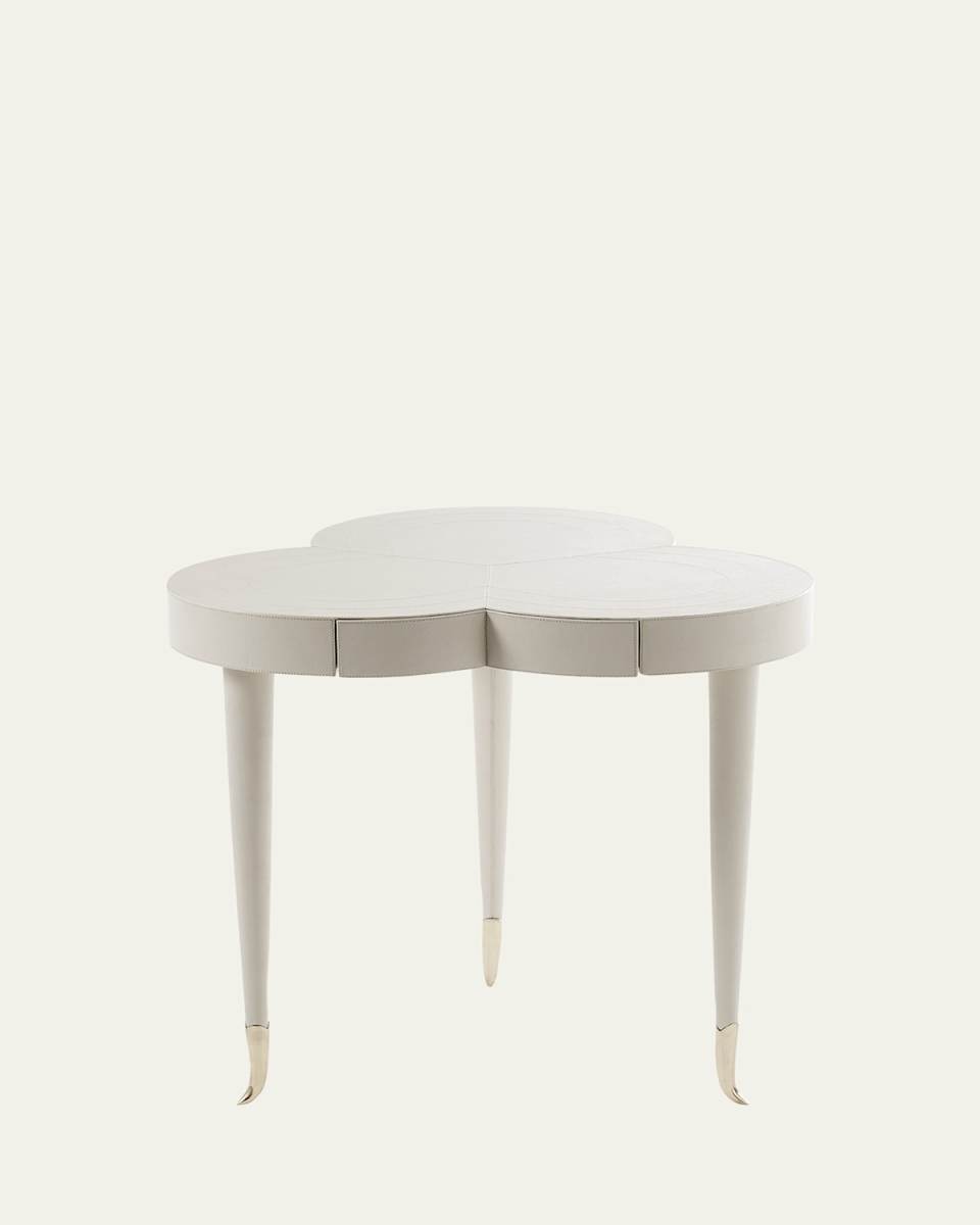 Flow Trefoil Leather Clad Table