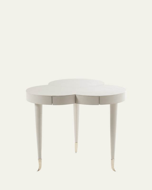 Flow Trefoil Leather Clad Table