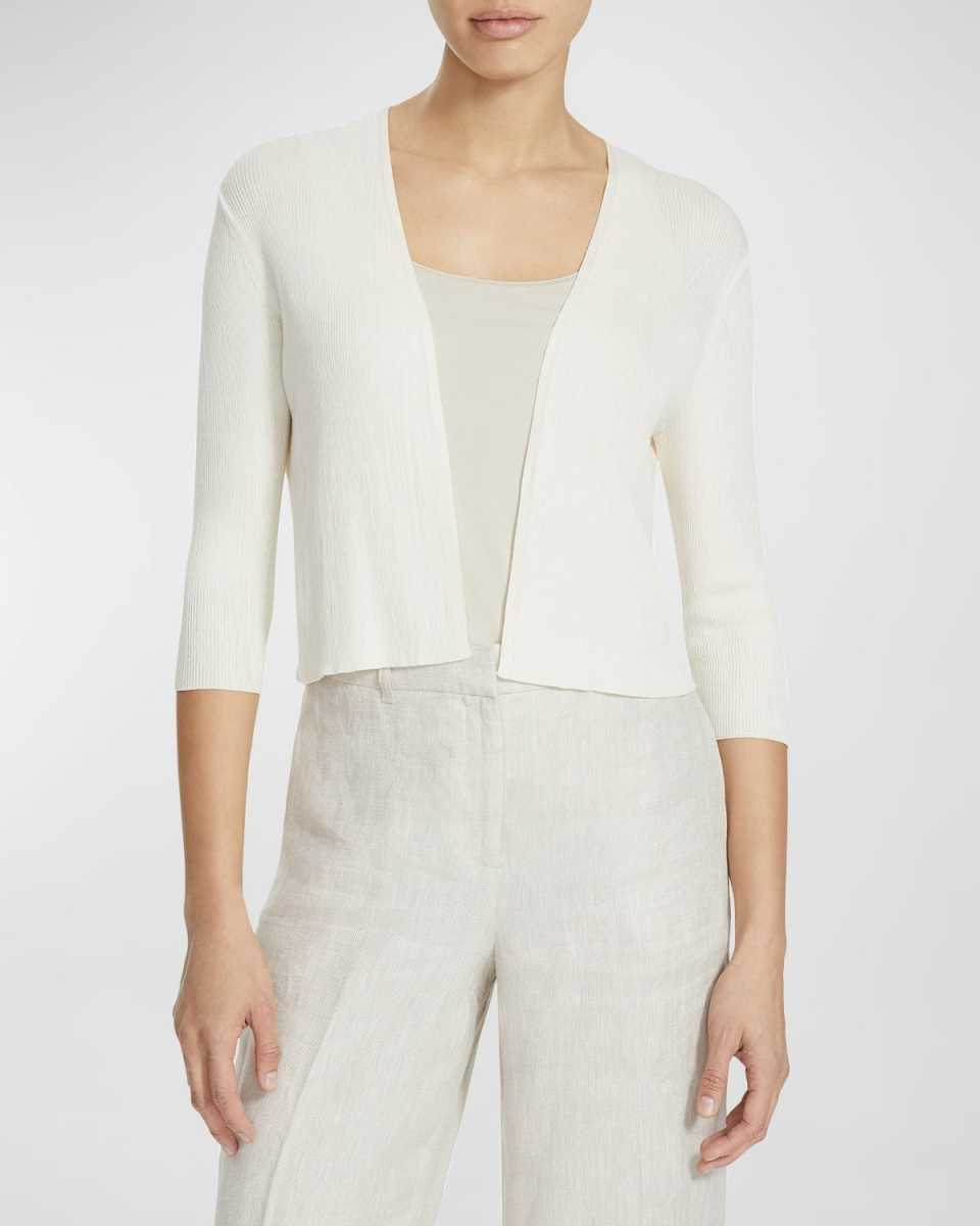 Cropped Open-Front Cardigan