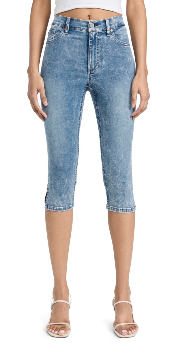 alice + olivia Emmie Clam Digger Jeans Sullivan Vintage Blue