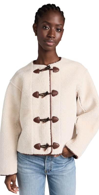 Splendid x Cella Jane Reversible Sherpa Coat Snow/Chocolate