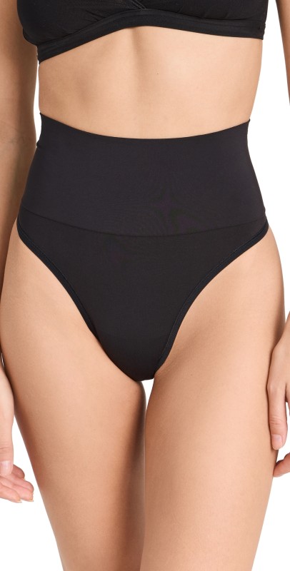 Hanky Panky Hug Me Mid Rise Thong Black