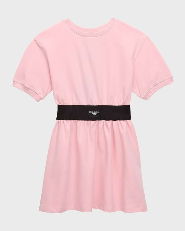 Girl's Logo Elastic Jersey Dress, Size 4-6