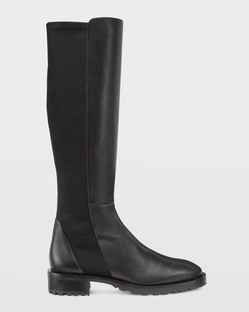 5050 Leather Lug-Sole Knee Boots