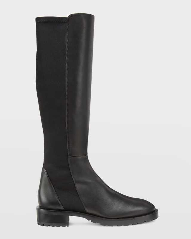 5050 Leather Lug-Sole Knee Boots