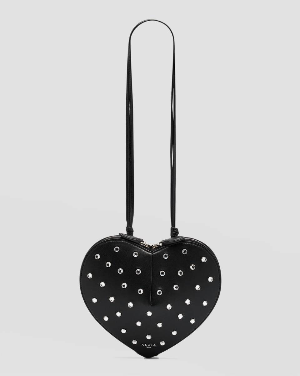 Le Coeur Crossbody in Lux Leather with Strass