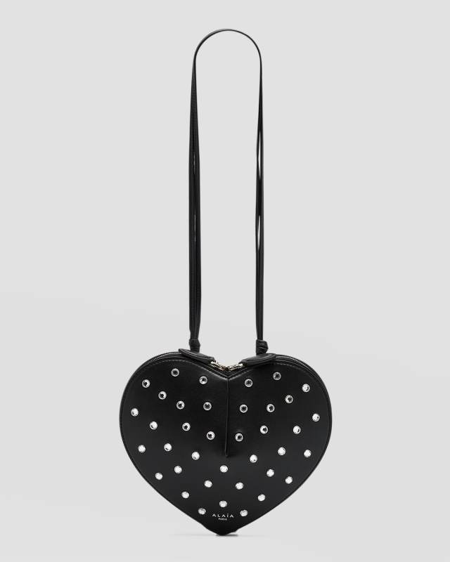 Le Coeur Crossbody in Lux Leather with Strass