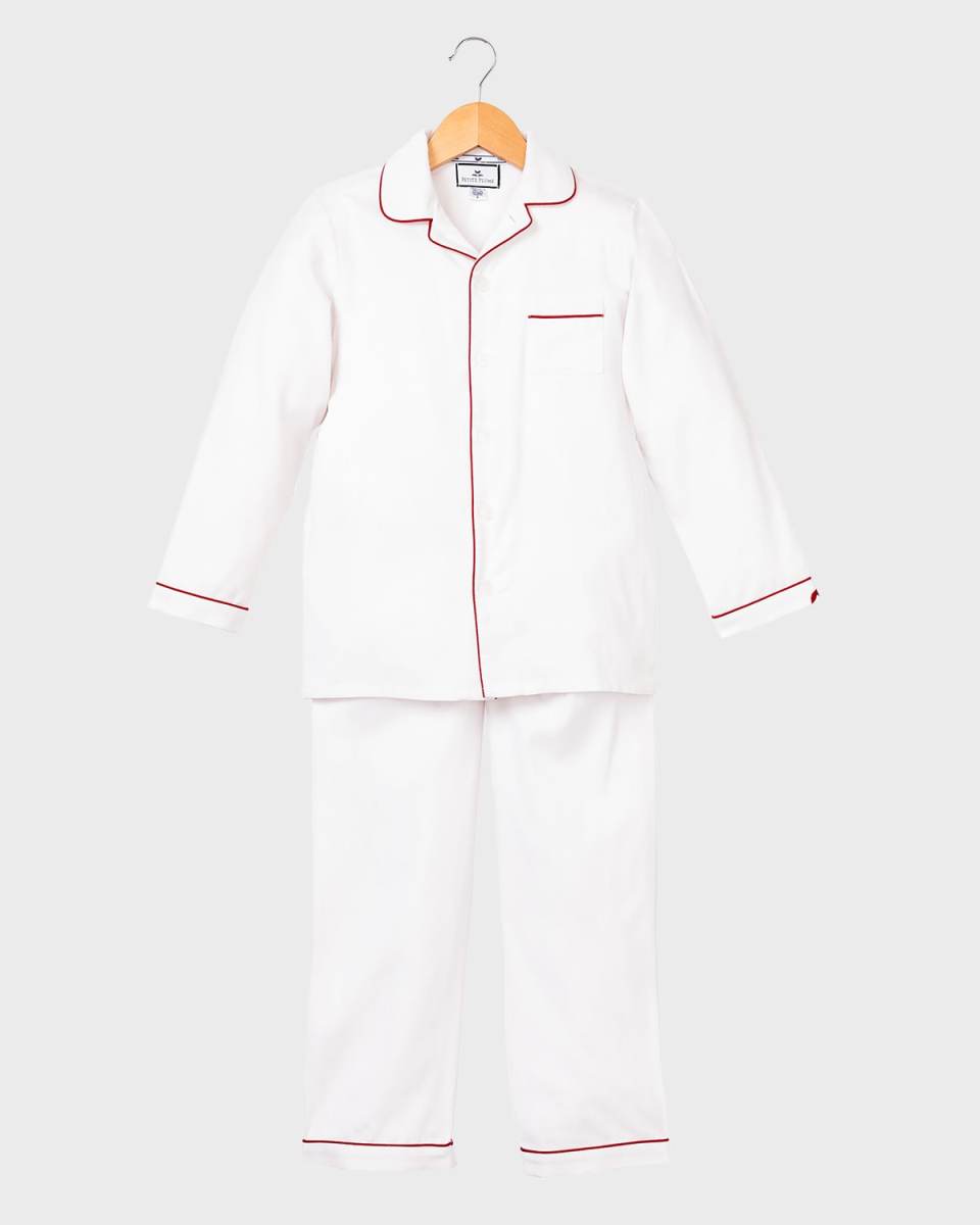 Solid Pajama Set w/ Contrast Piping, Size 6M-14