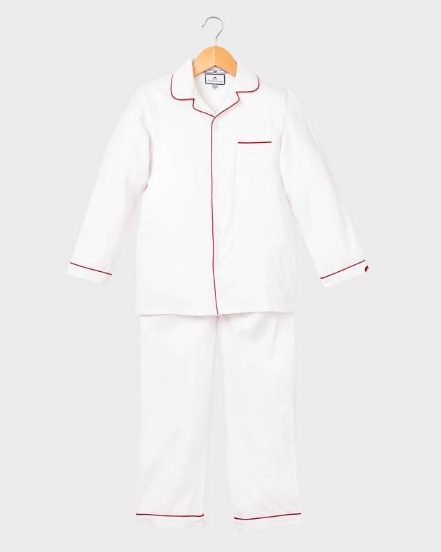 Solid Pajama Set w/ Contrast Piping, Size 6M-14