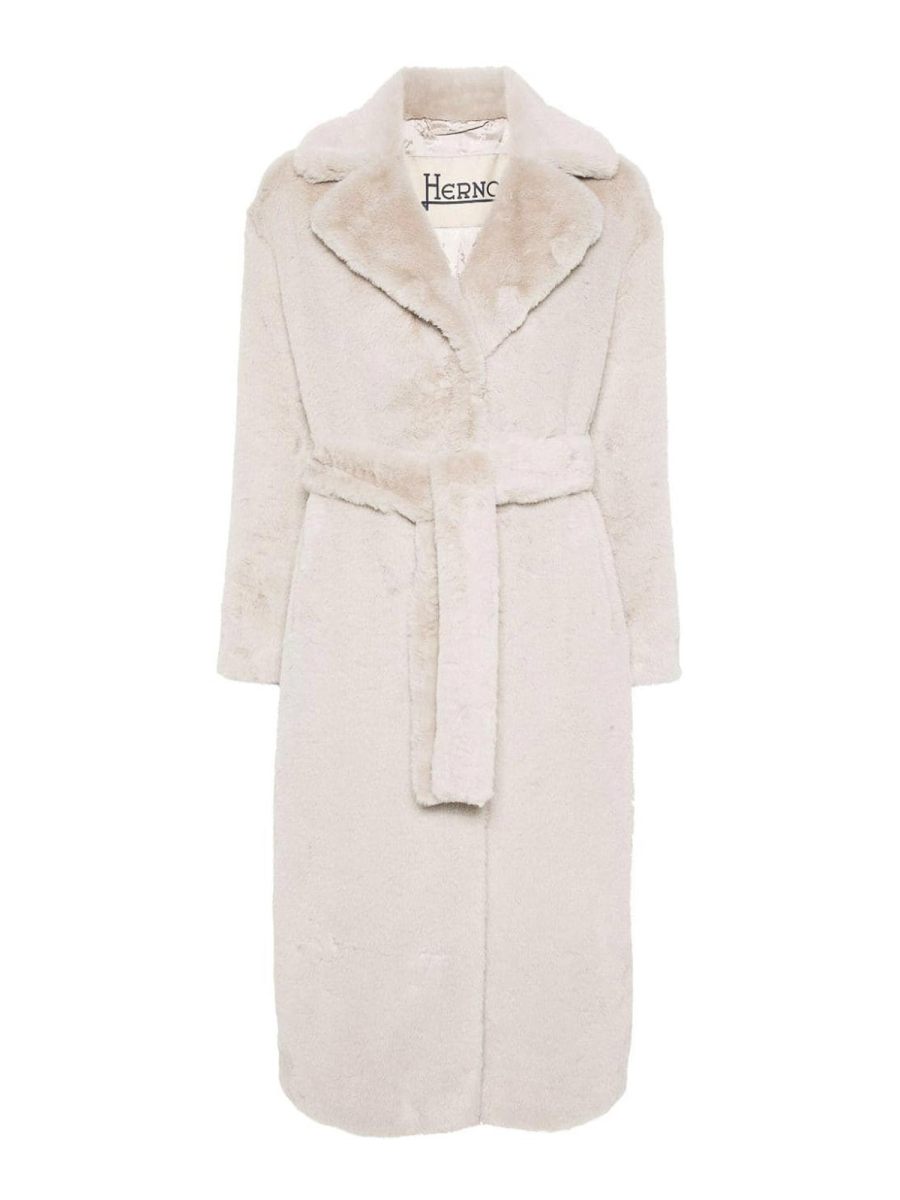 Herno Manteau En Fourrure - Blanc