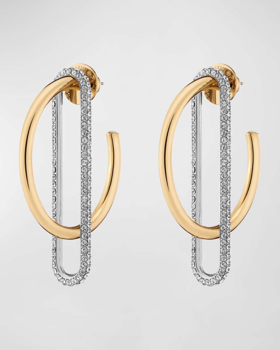 Astra Hoop Earrings with Pave Crystal Links
