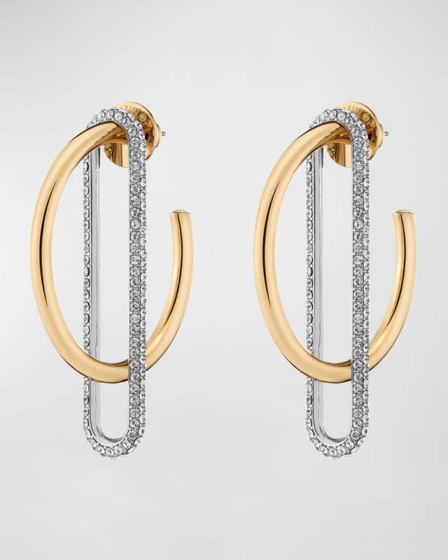 Astra Hoop Earrings with Pave Crystal Links