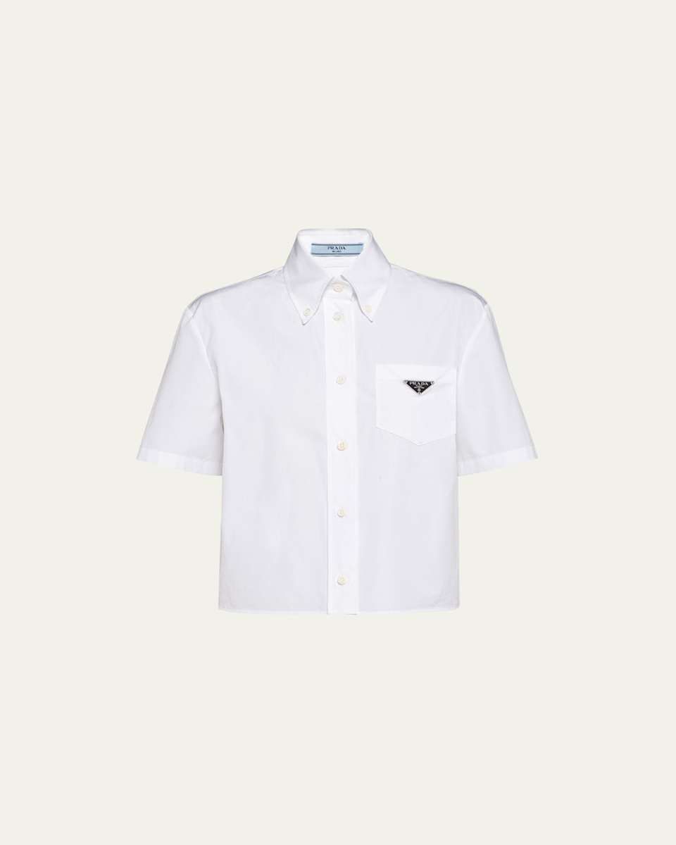 Poplin Short-Sleeve Blouse