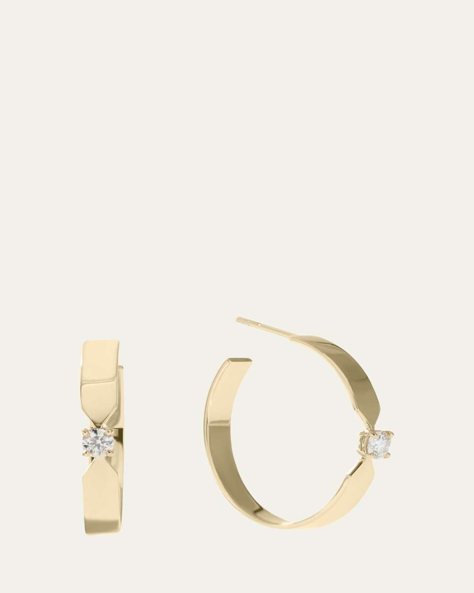 14k Vanity Solo Faux Tension Diamond Hoops
