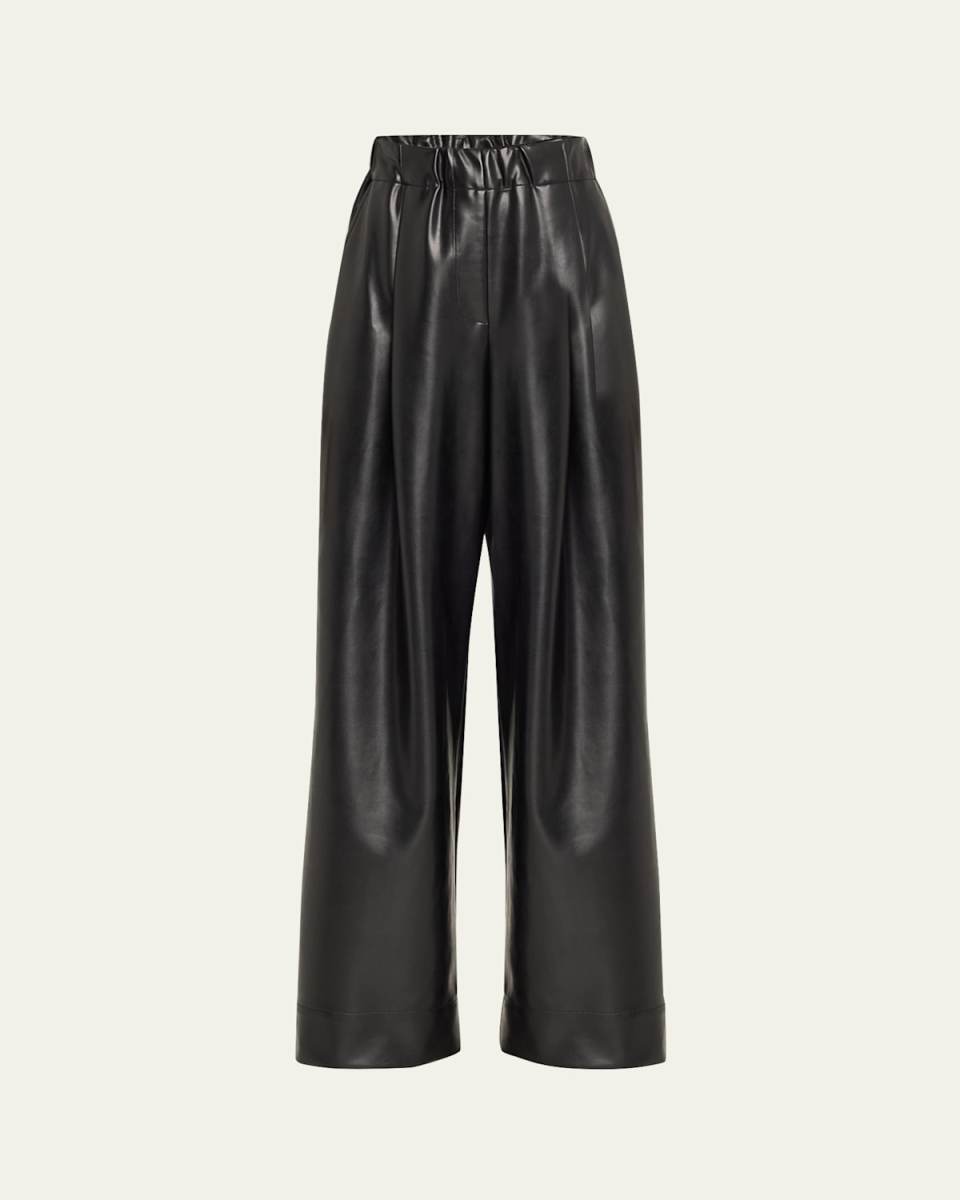Jones Wide-Leg Leather Pants
