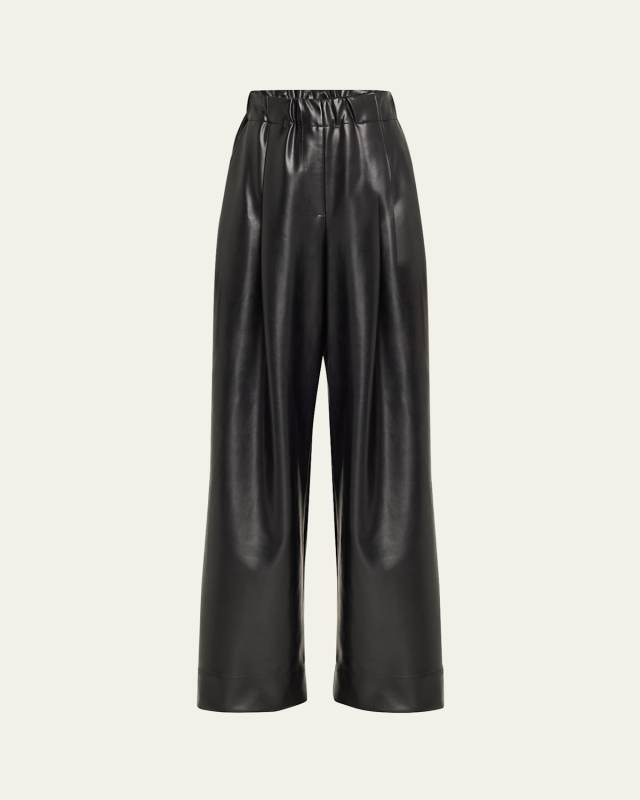 Jones Wide-Leg Leather Pants