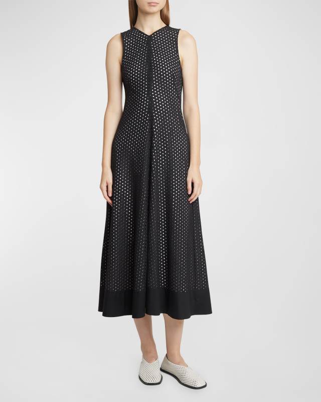 Juno Broderie Anglaise A-Line Midi Dress