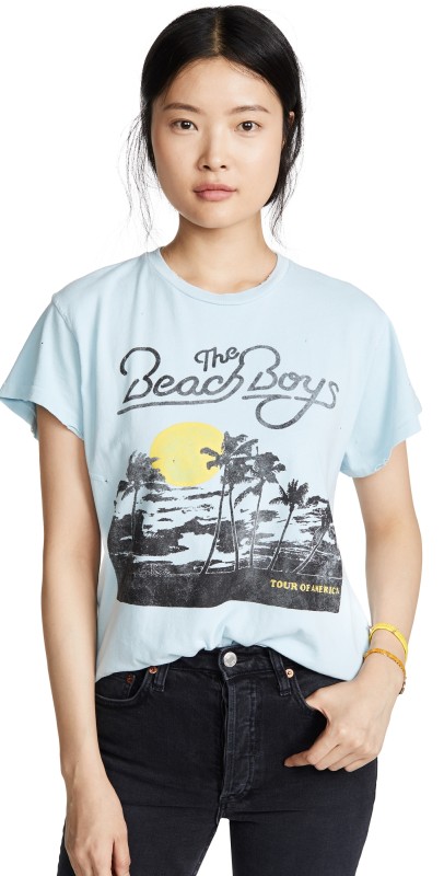 MADEWORN ROCK Beach Boys Crew Tee Blue Haze