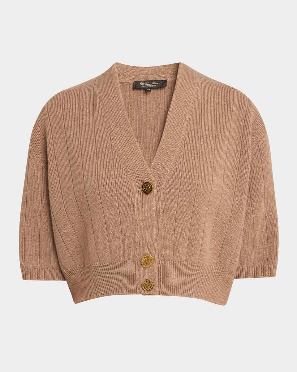 Cervatto Short-Sleeve Baby Cashmere Cardigan