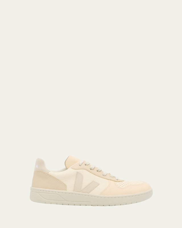 V-10 Colorblock Leather Low-Top Sneakers