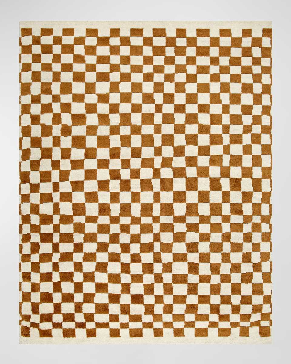 Damier Hand-Knotted Rug, 9' x 12'
