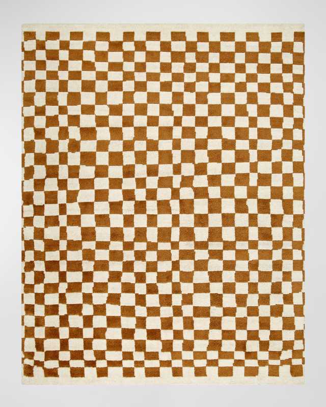 Damier Hand-Knotted Rug, 9' x 12'